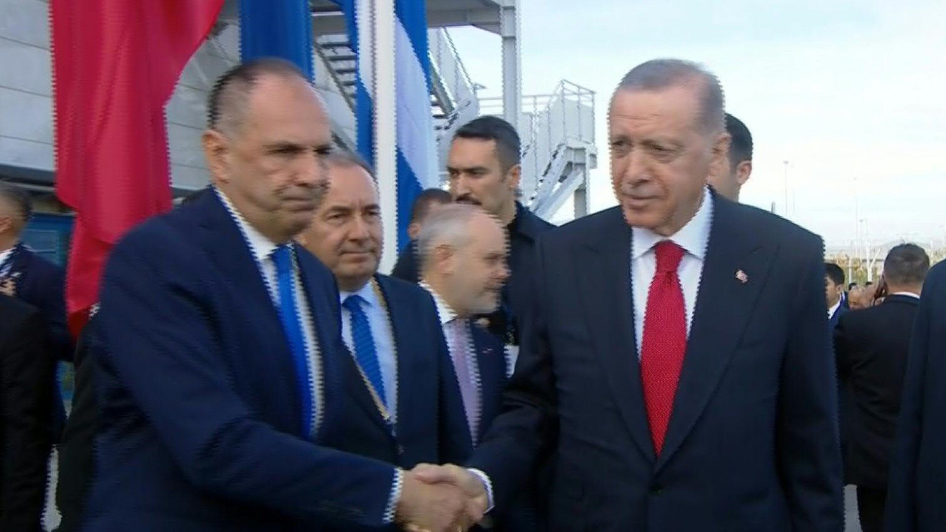 Turkish President Recep Tayyip Erdogan arrives in Athens