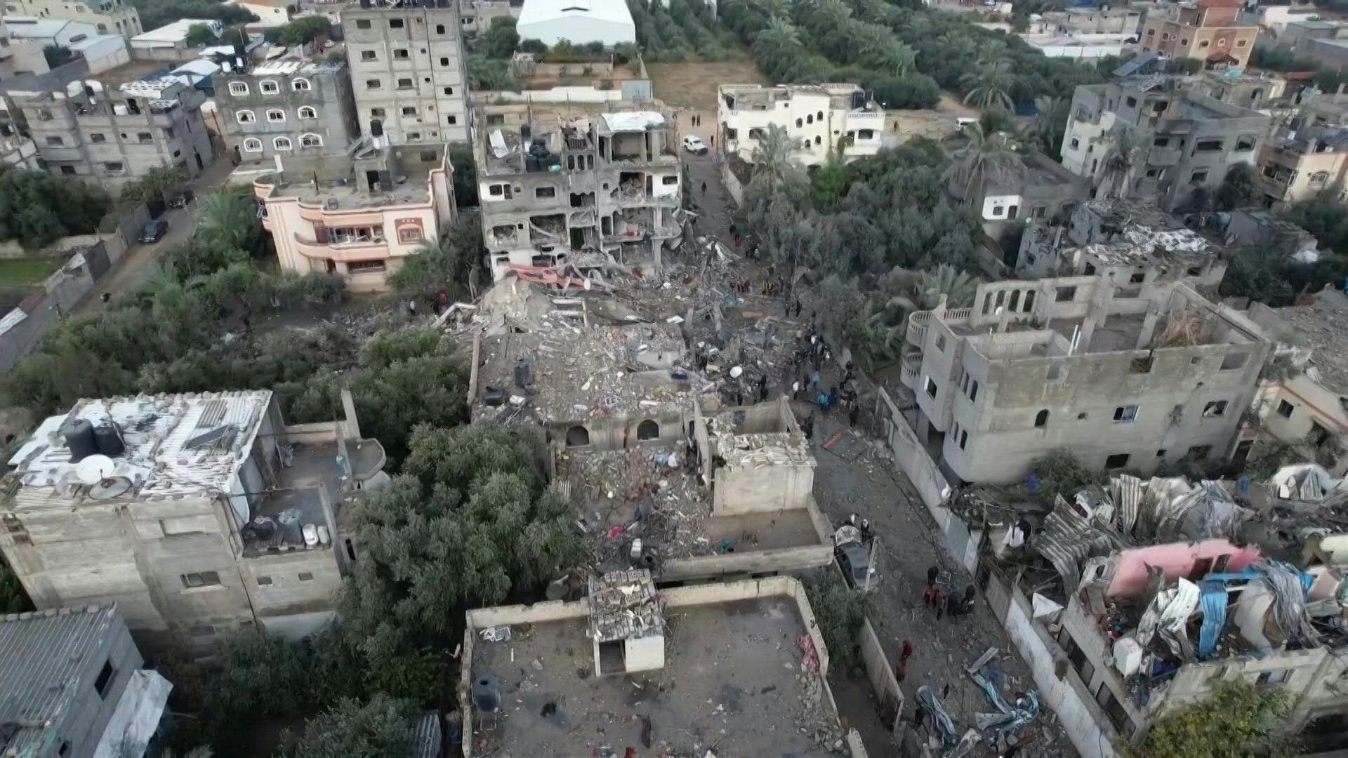 AERIAL SHOTS: Destruction in Gaza's Al-Maghazi camp following Israeli bombardment