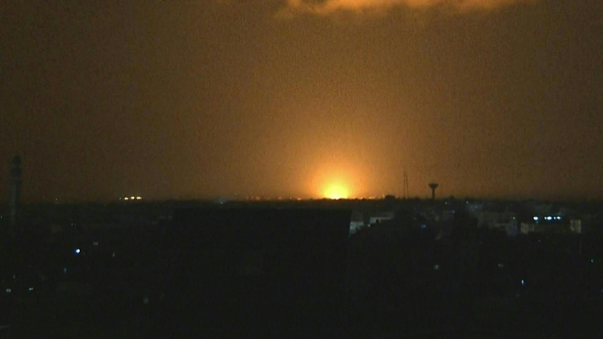 Smoke billows over Khan Yunis in southern Gaza following Israeli air strikes