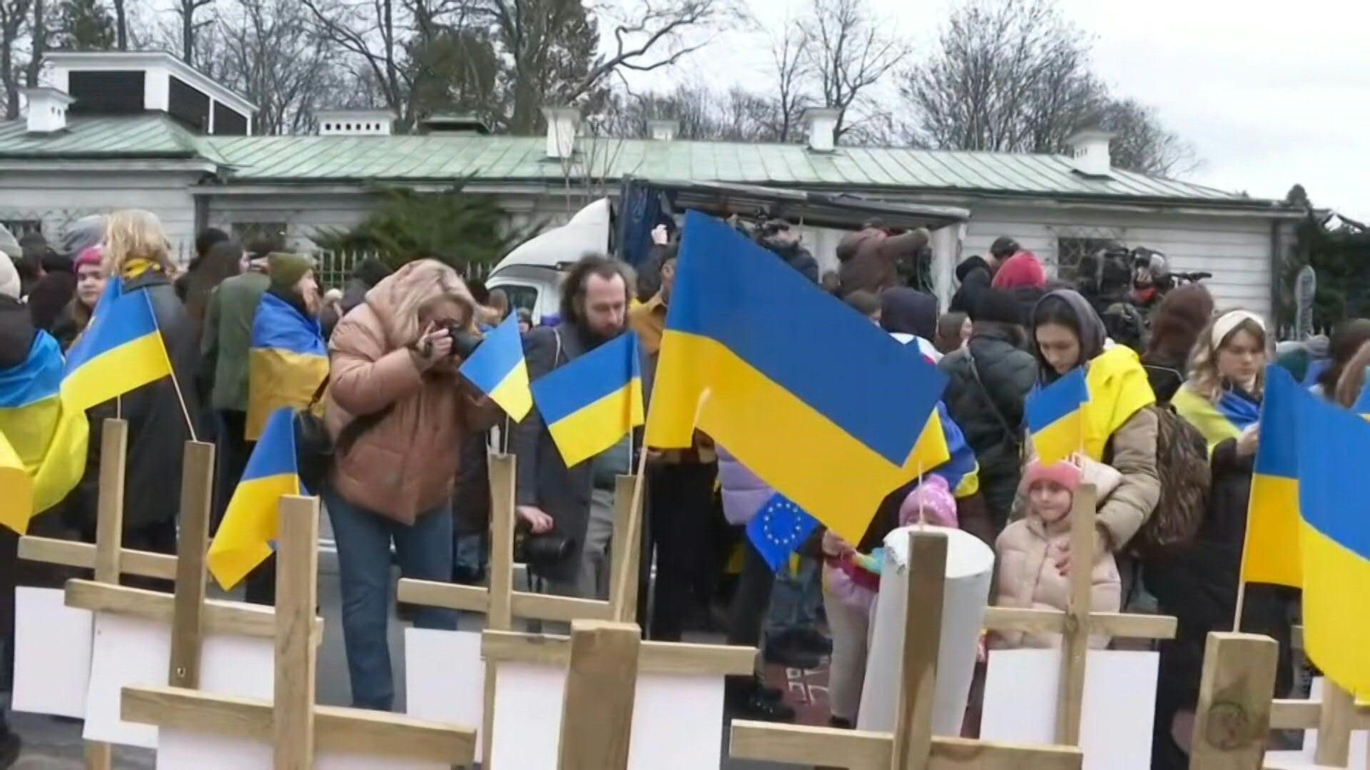 Warsaw rallies in support of Ukraine on war anniversary
