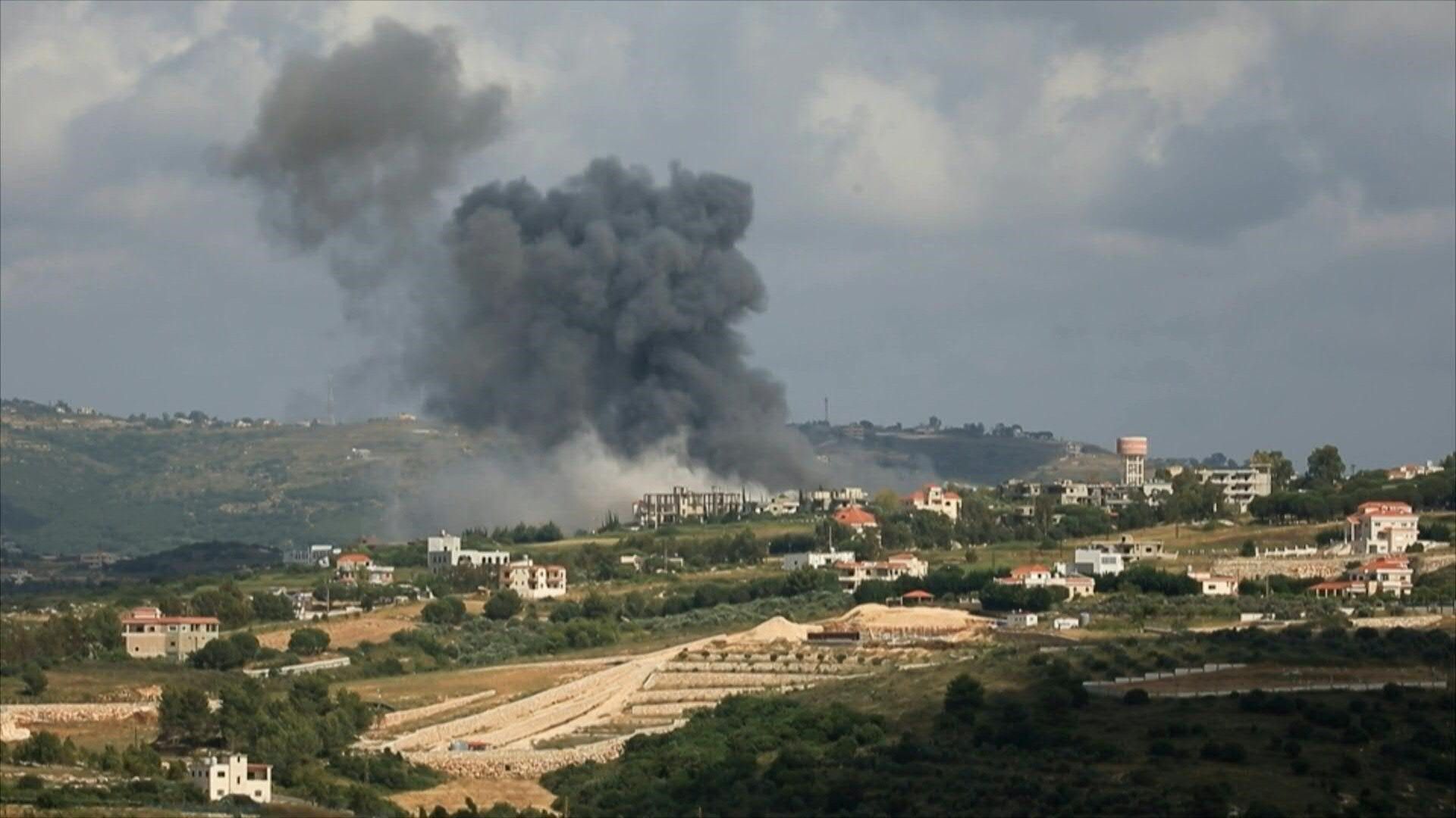 Smoke billows after Israeli strike on southern Lebanon