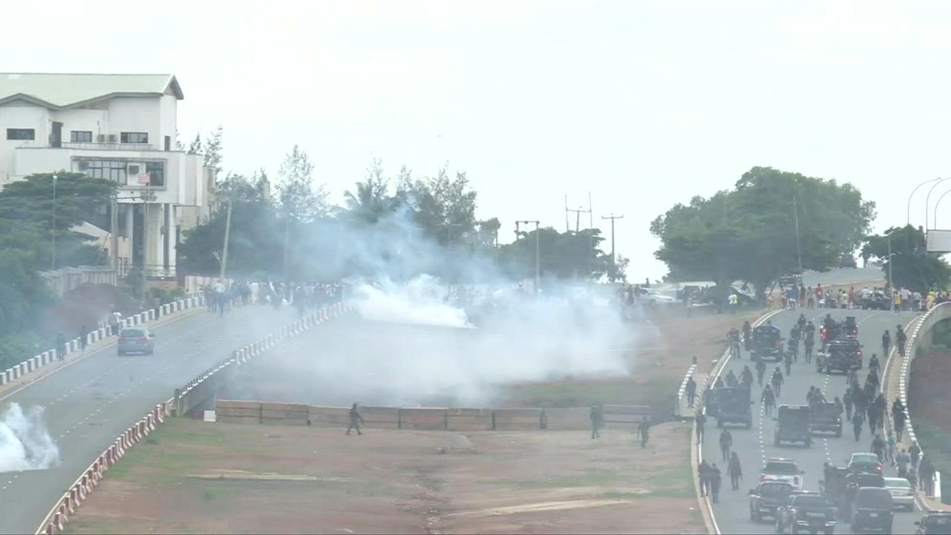 Tear gas, heavy security at hardship protests in Nigeria capital