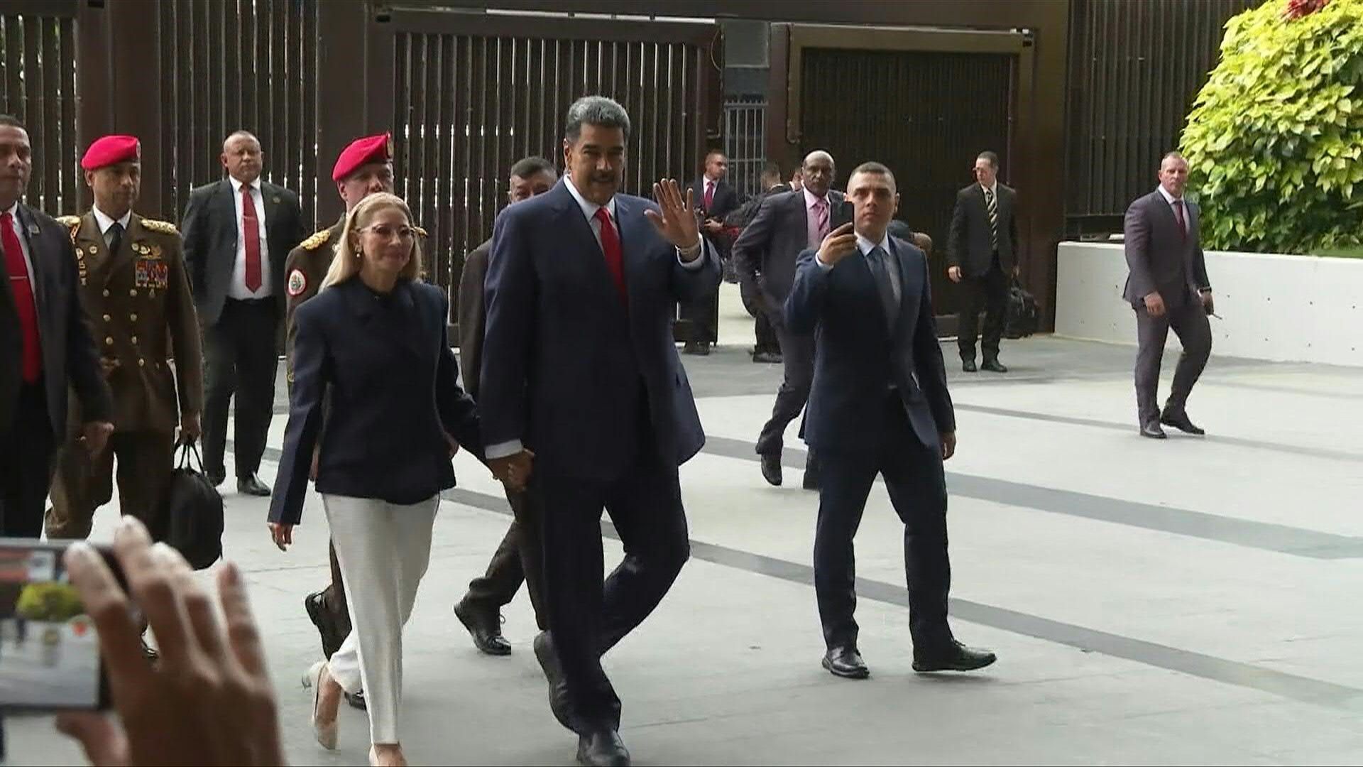 Venezuelan President Nicolas Maduro arrives at the Supreme Court in Caracas