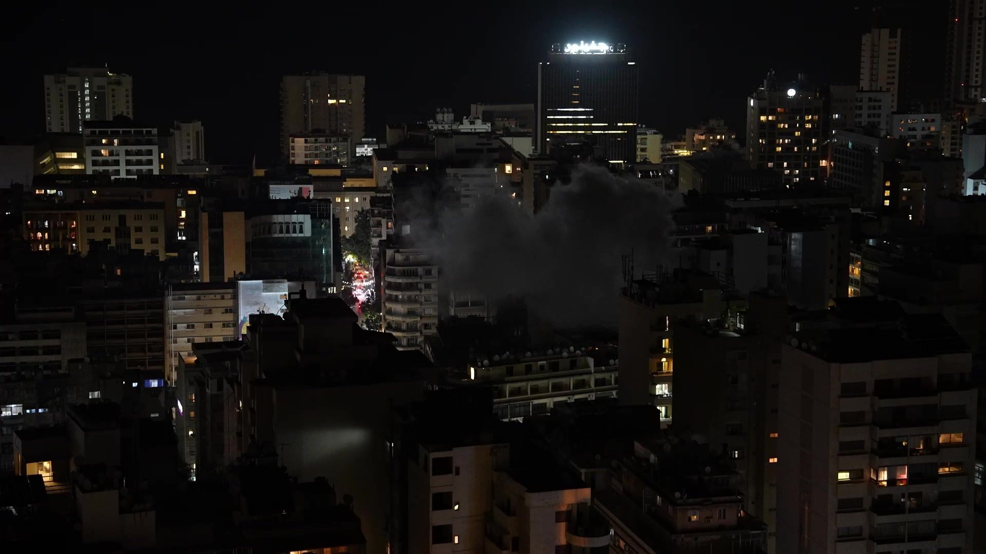 Smoke billows after Israel strikes central Beirut's Hamra