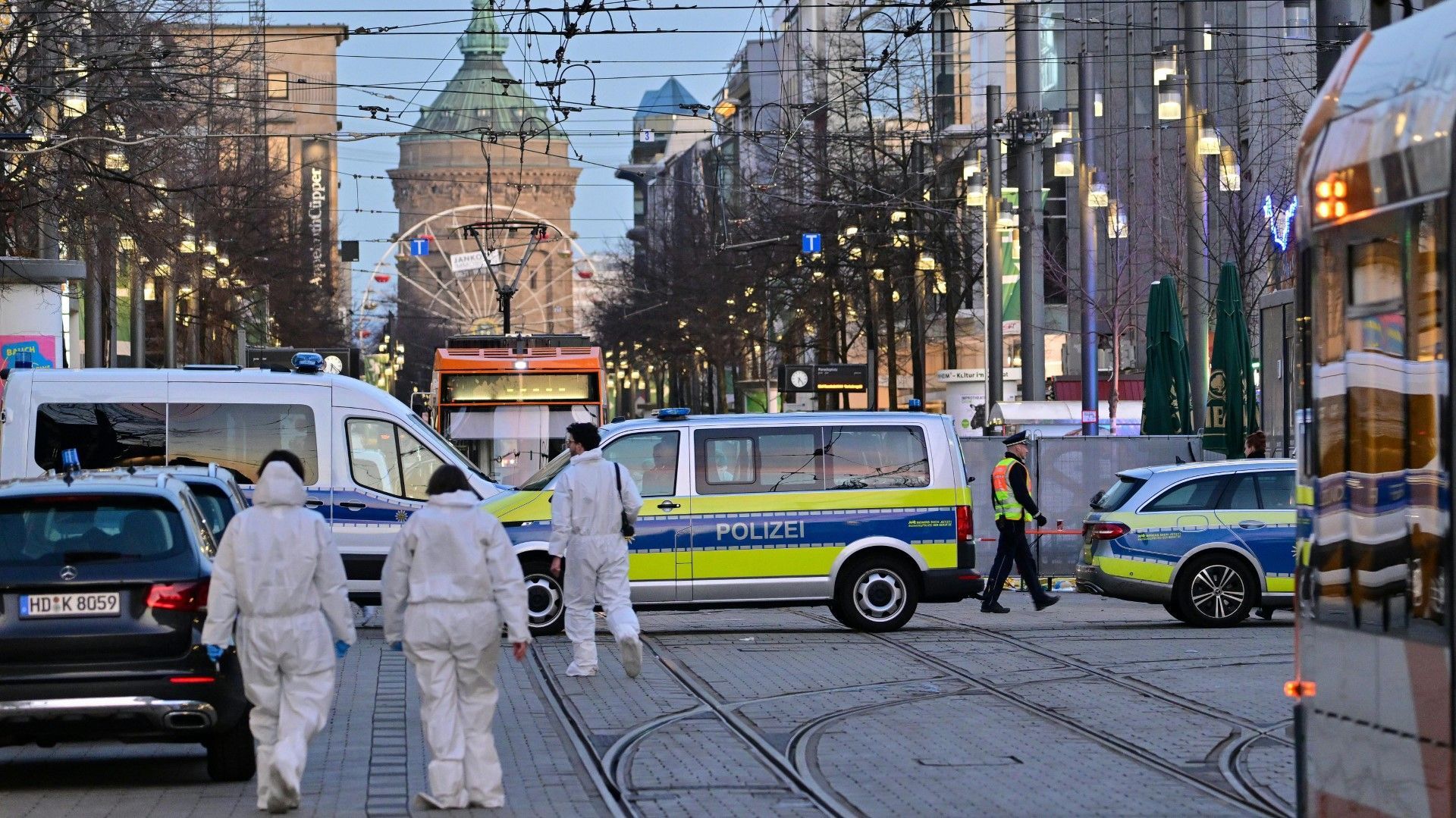 Absperrung des Tatorts in Mannheim