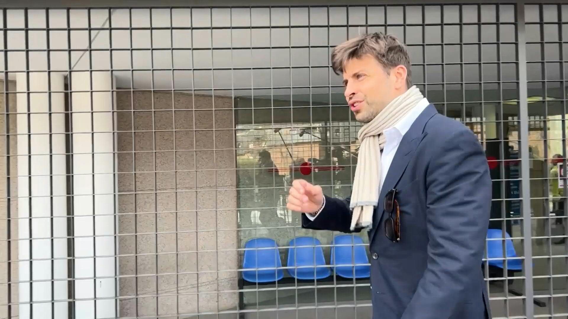 Gerard Piqué leaves court after being heard in Spanish Super Cup case