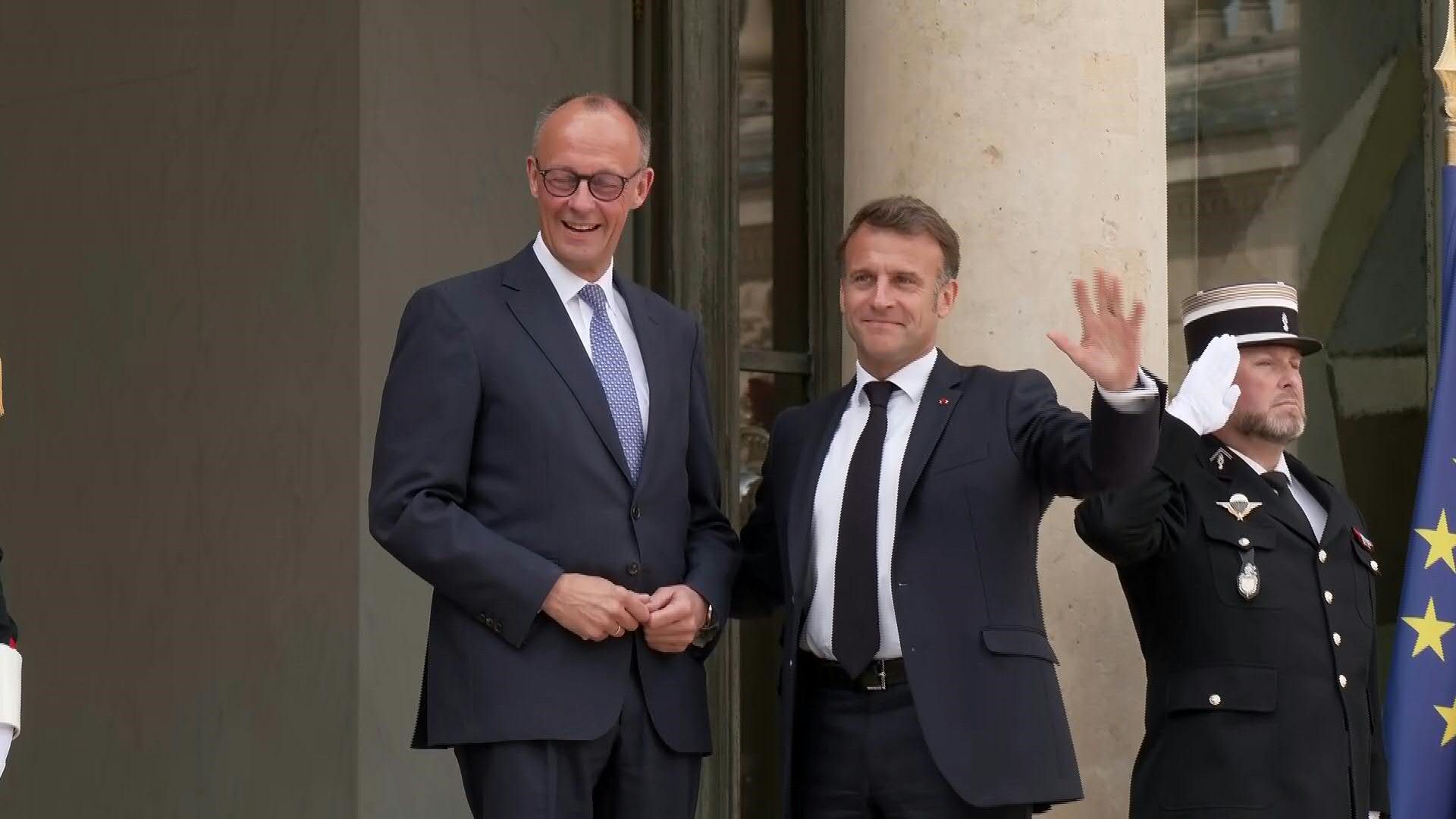 Emmanuel Macron receives the new German Chancellor Friedrich Merz