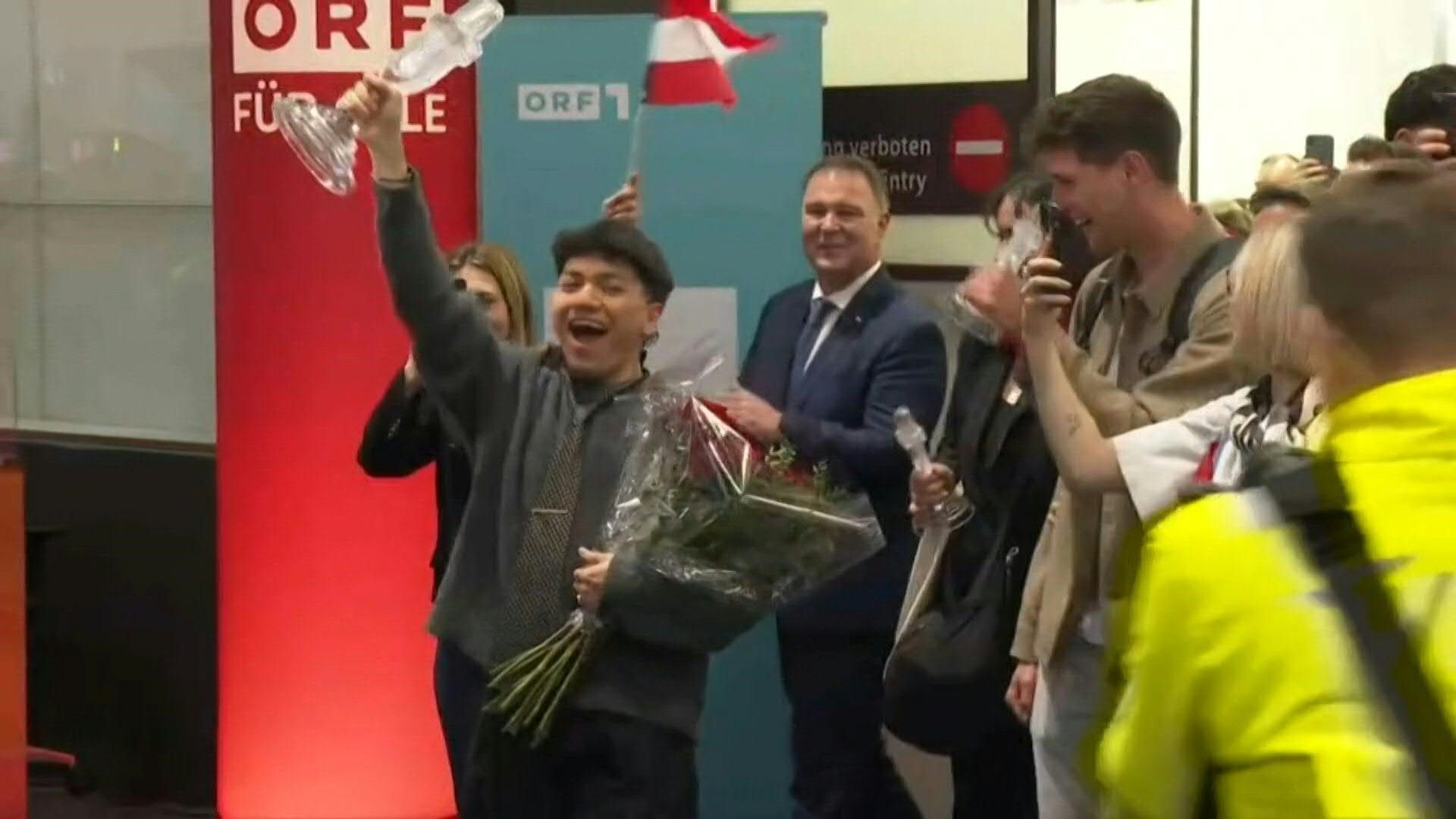 Eurovision winner JJ arrives in Austria after his victory