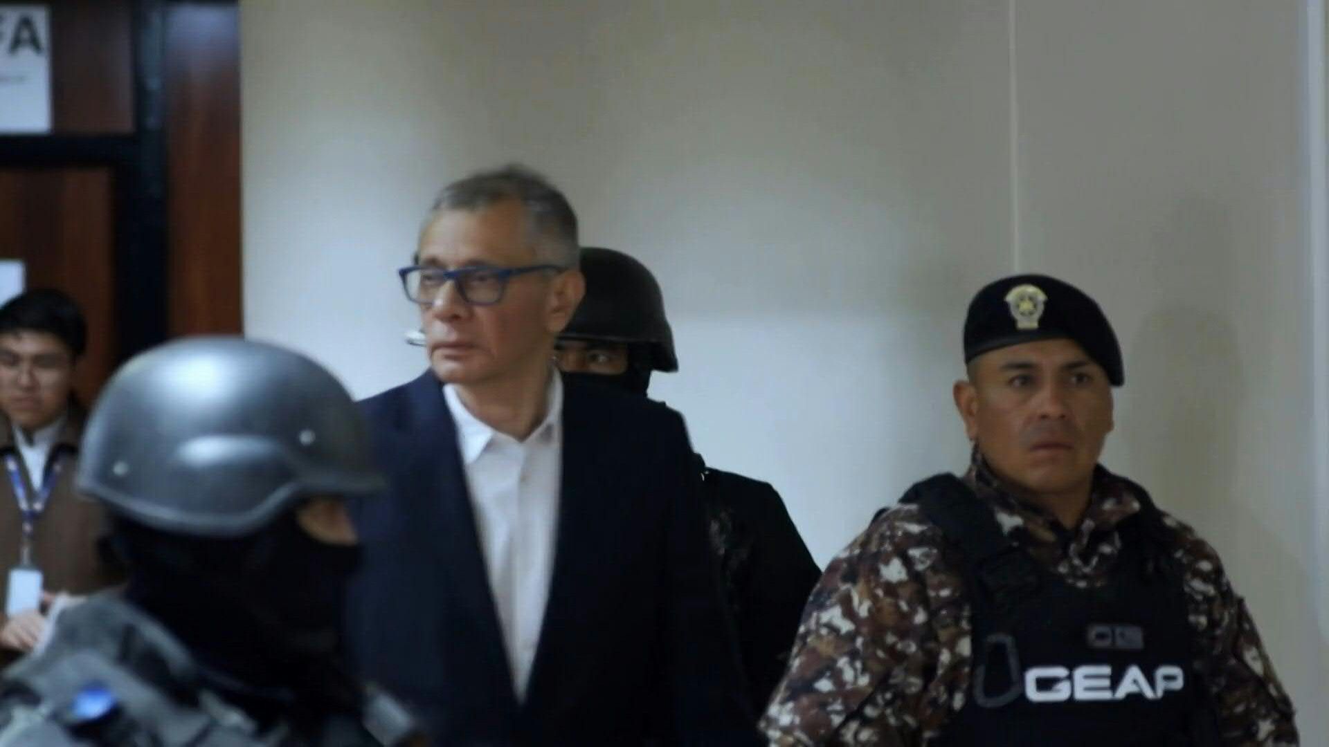 Jorge Glas arrives to testify in case of alleged misappropriation of public funds