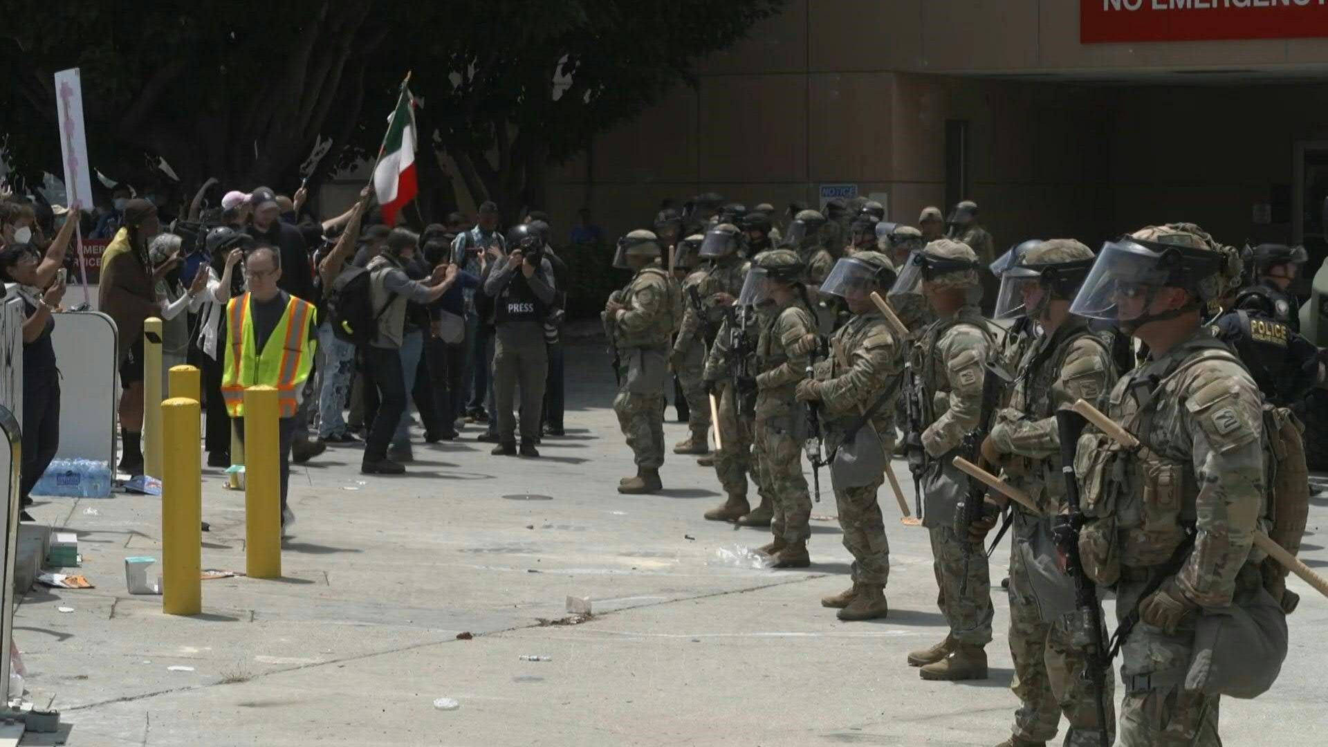 Video: Protests against ICE raids continue in Los Angeles