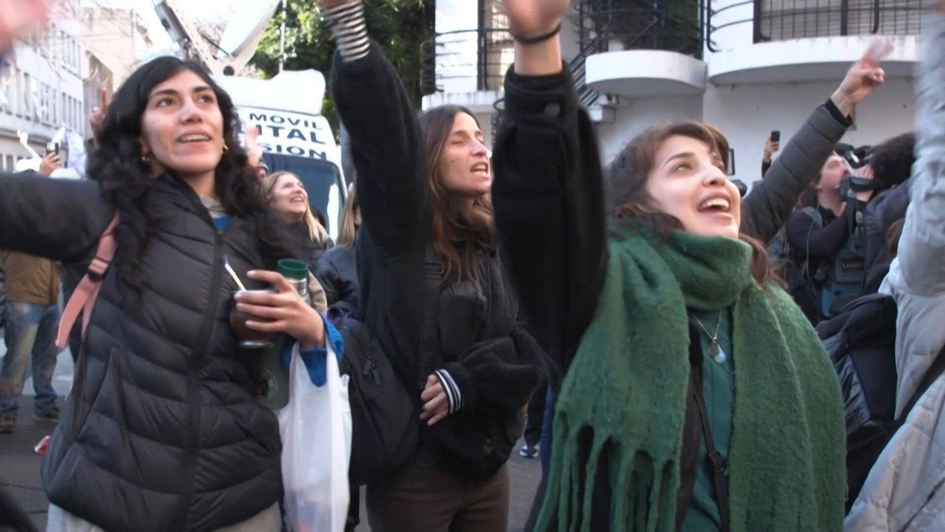 Supporters gather outside ex-president Kirchner's house after court upholds prison sentence