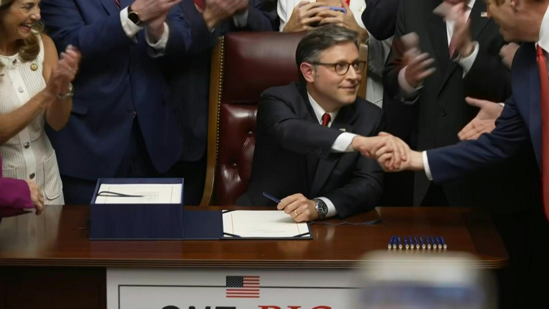 US Speaker Mike Johnson signs 'big, beautiful bill,' sending it to Trump's desk