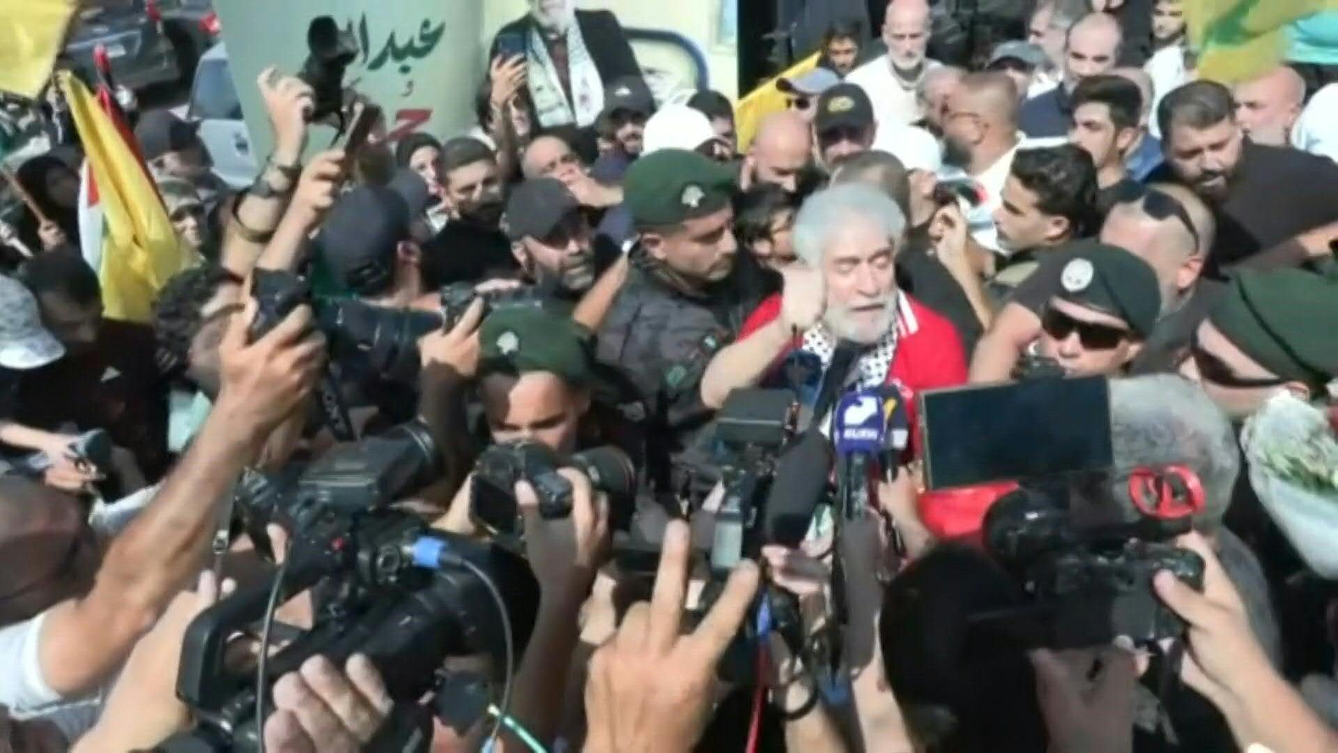 Lebanese militant released from French jail greets supporters in Beirut