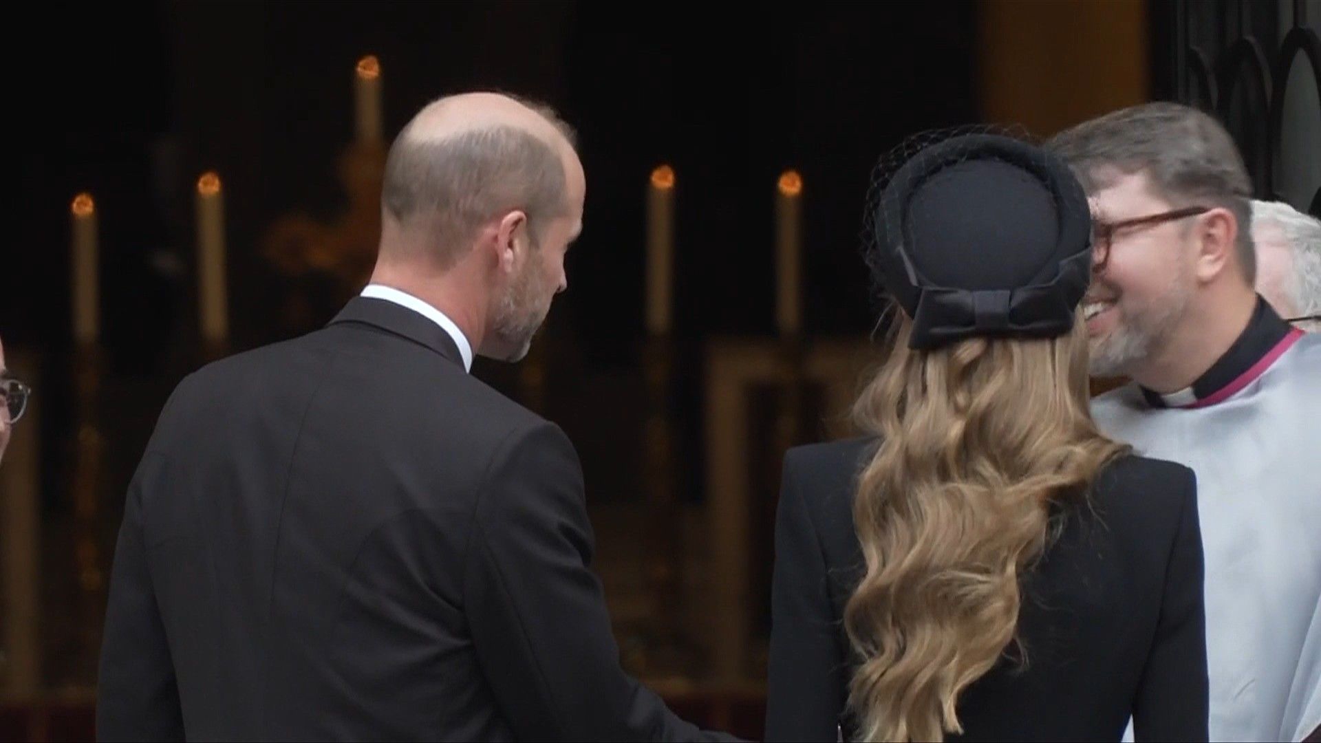 Members of Britain's Royal Family arrive at funeral of Duchess of Kent
