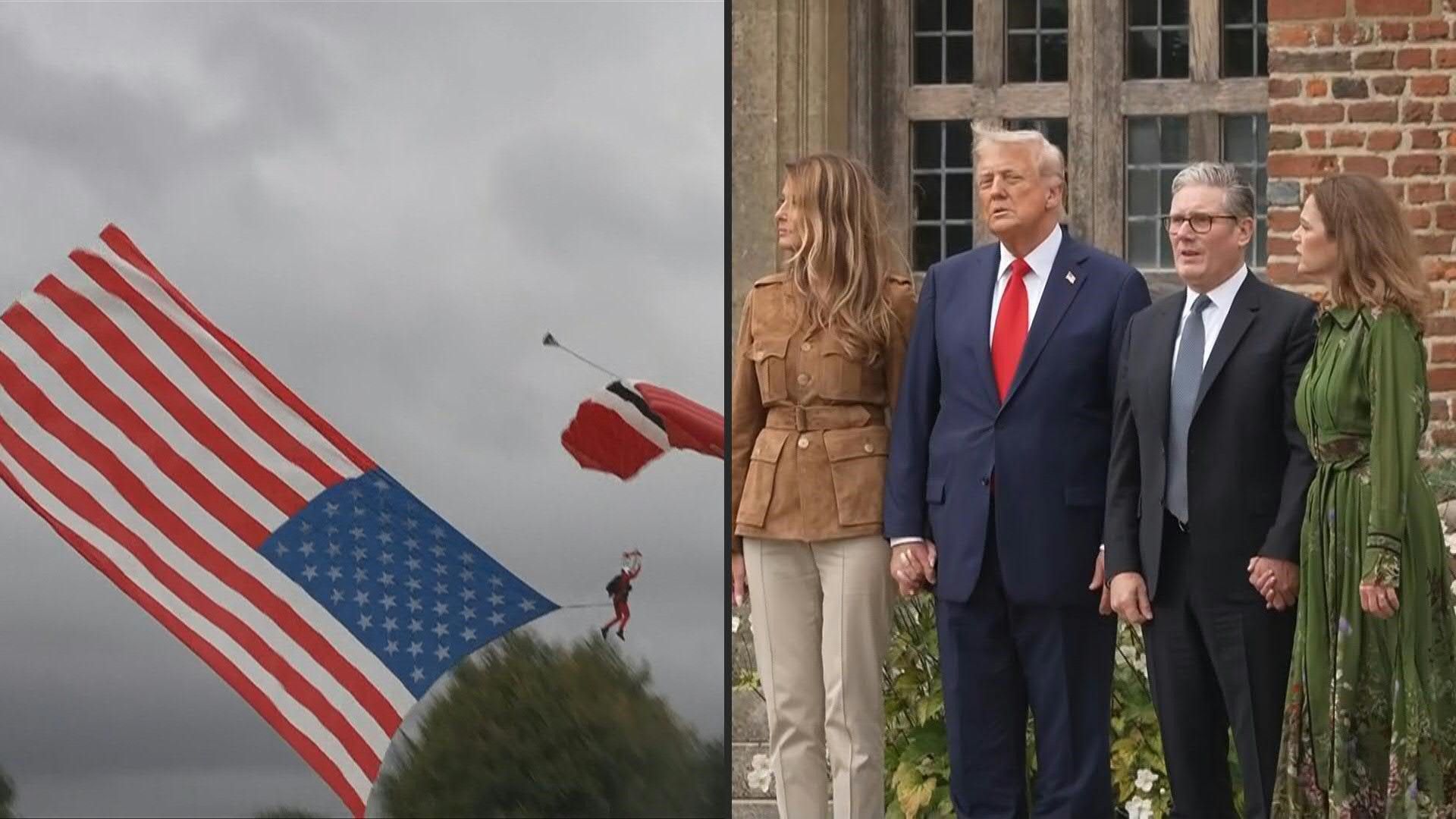 US President Trump, UK PM Keir Starmer watch Red Devils aerial display