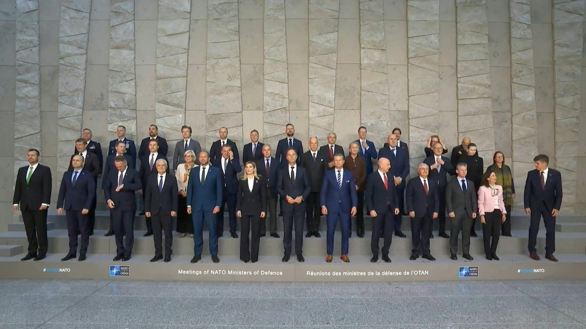 NATO Defence ministers pose for group photo