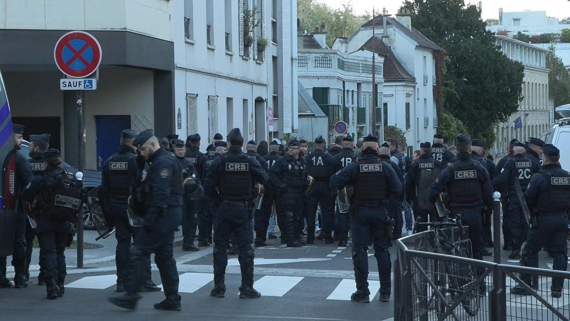 Strong security outside Paris prison as former president Sarkozy prepares to be jailed