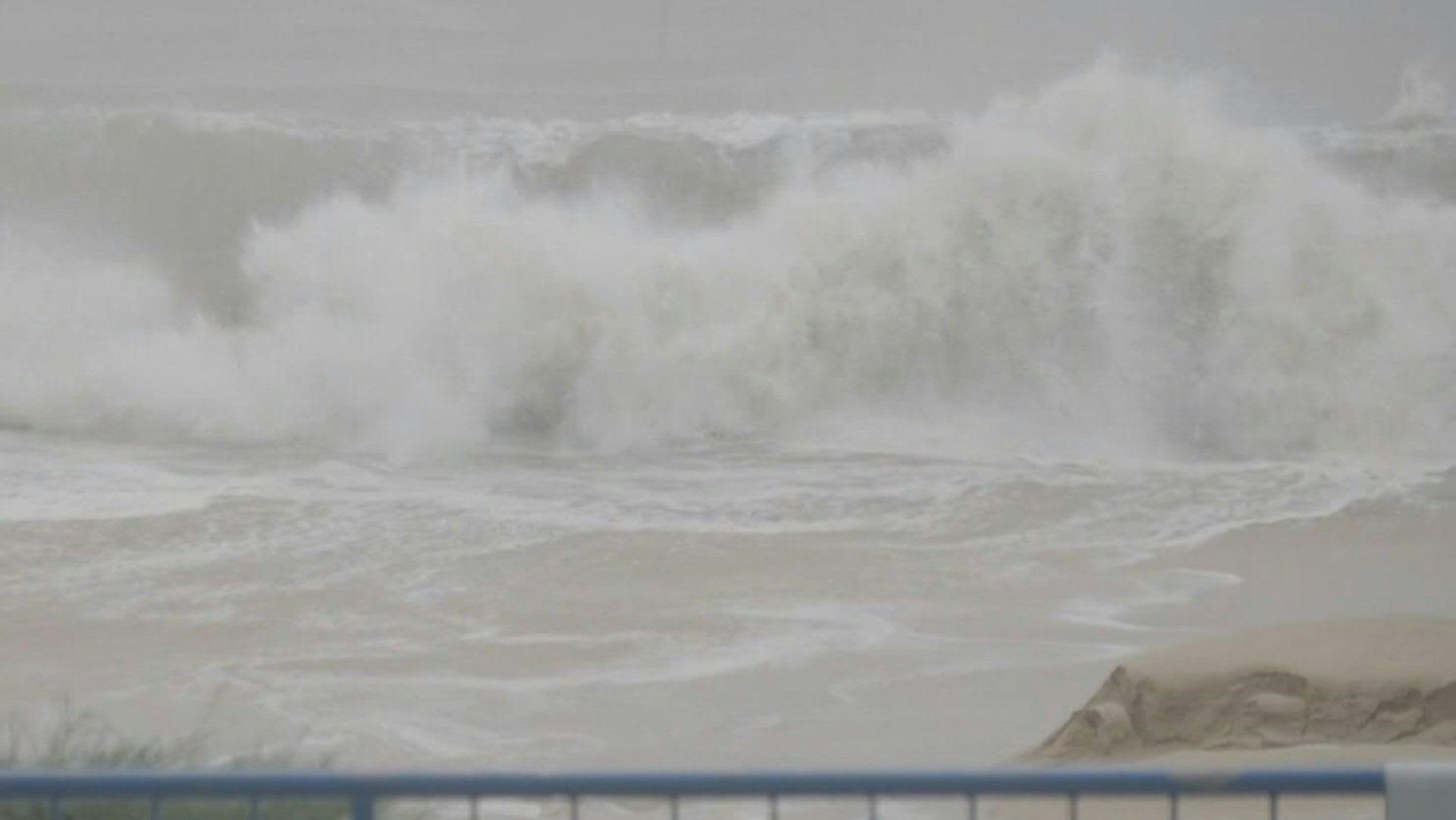 Waves crash against shore as Typhoon Kalmaegi approaches Vietnam