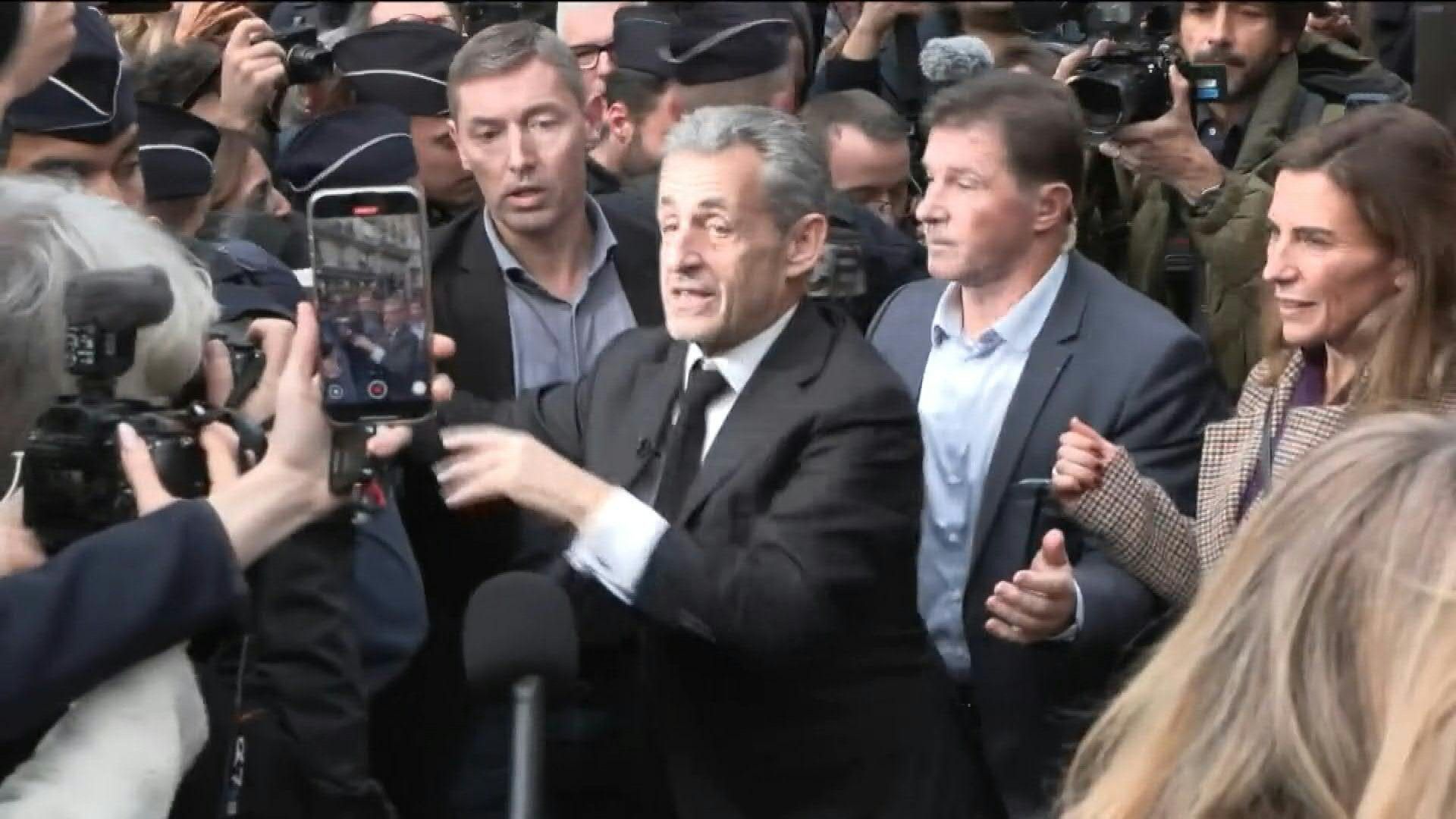 Video: Former France president Sarkozy arrives for "Diary of a Prisoner" book signing