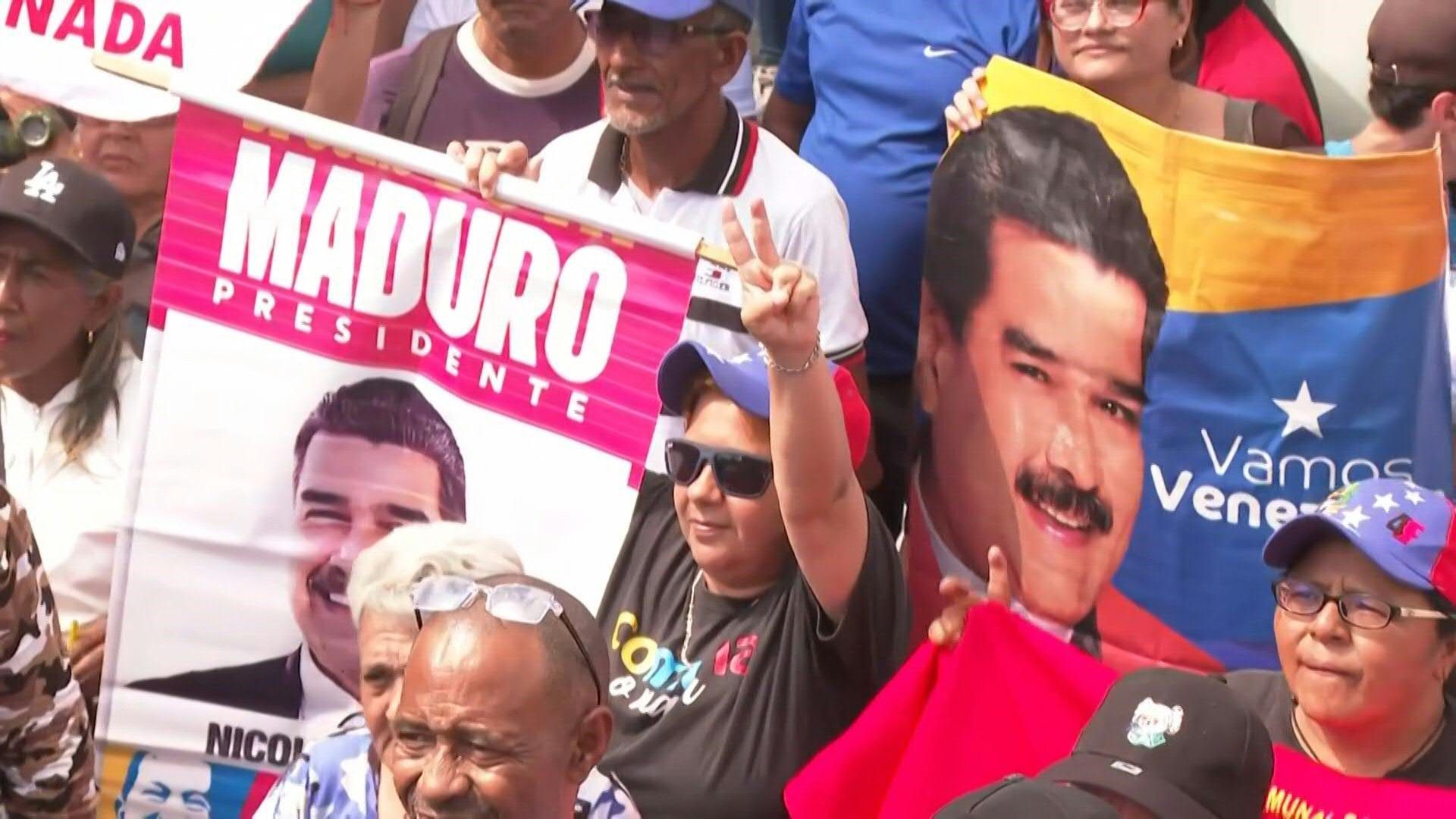 Video: Supporters of deposed Venezuelan president Nicolas Maduro hold rally to demand his release