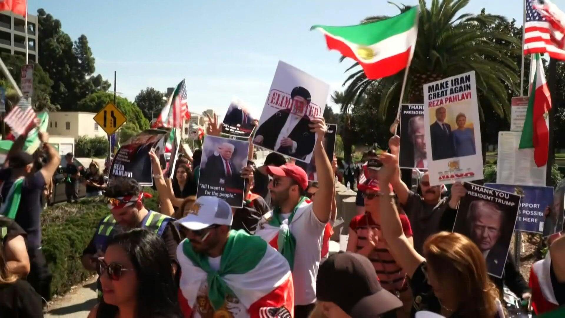 Video: Iranians in LA celebrate after reports of Khamenei's death