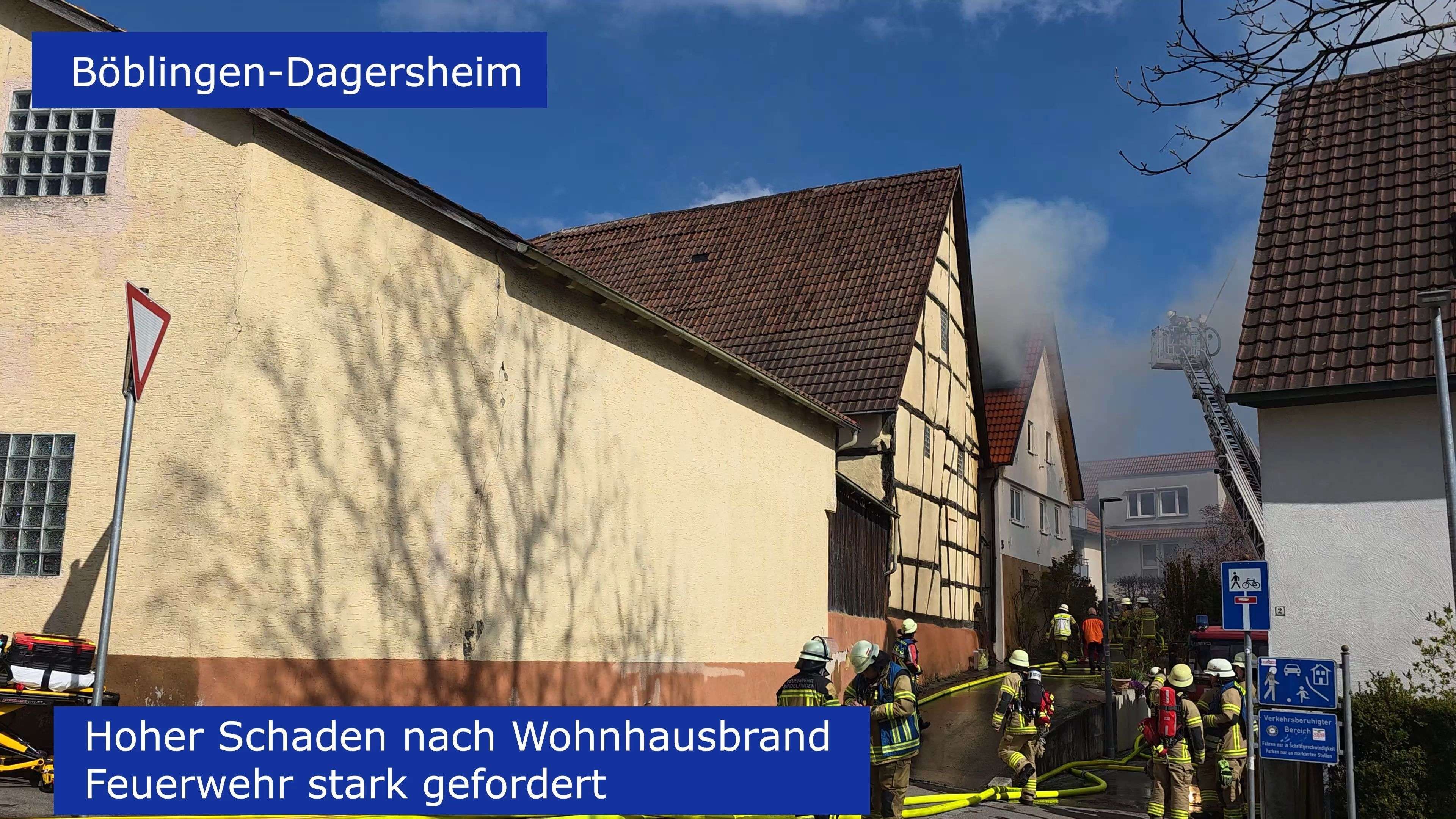 Video: Böblingen-Dagersheim: Hoher Schaden nach Wohnausbrand
