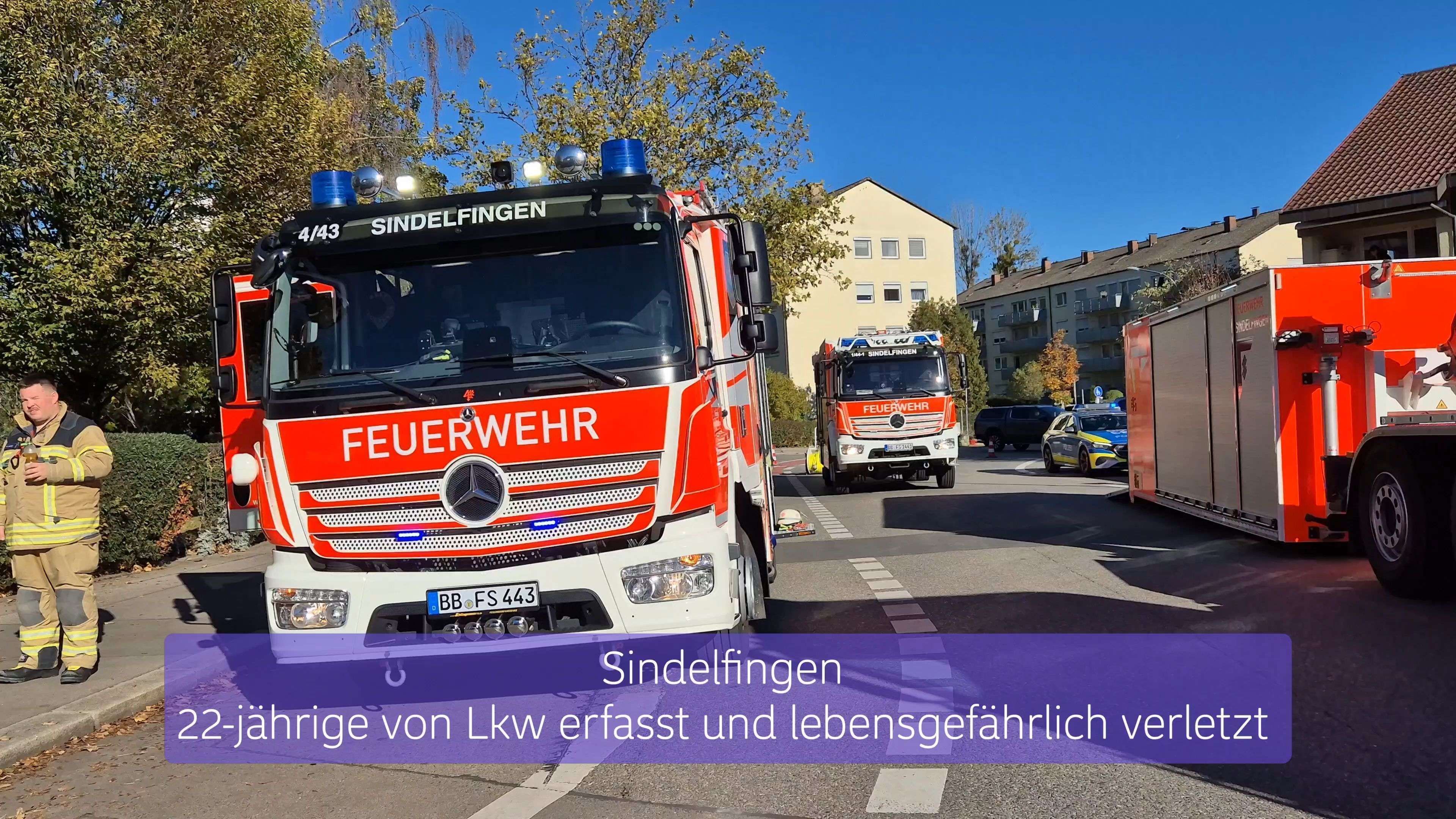 Sindelfingen: Lkw Fahrer erfasst 22-jährige und diese wird lebensgefährlich Verletzt