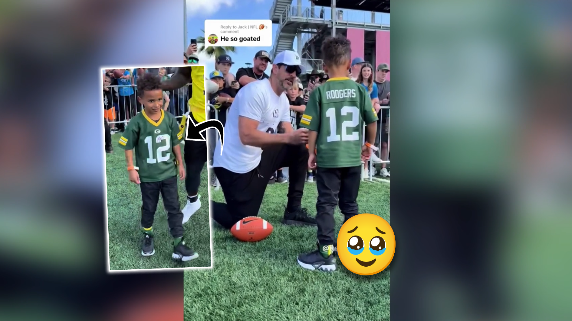 NFL: Aaron Rodgers macht jungen Fan im Packers-Trikot überglücklich