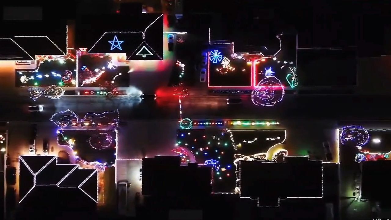 Glänzende Weihnachtsstimmung: Drohne filmt Lichtermeer in Utah