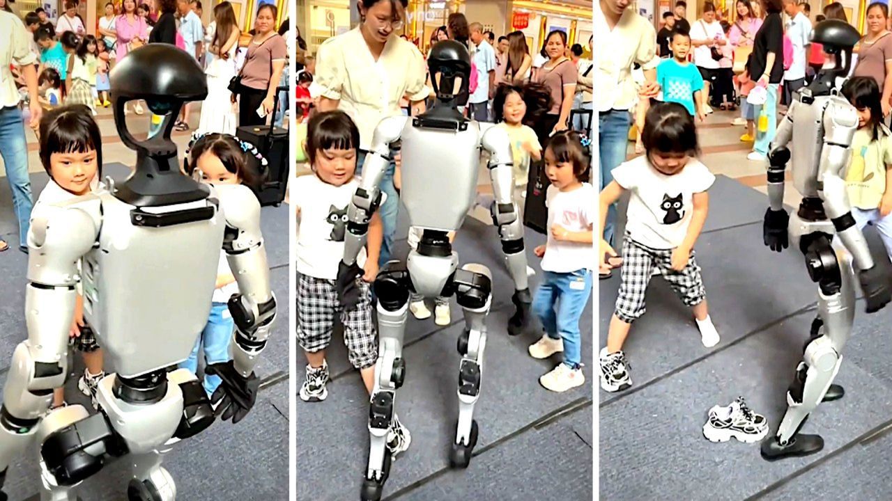 Video: Keine Manieren einprogrammiert: Unhöflicher Roboter tritt Mädchen auf den Fuß