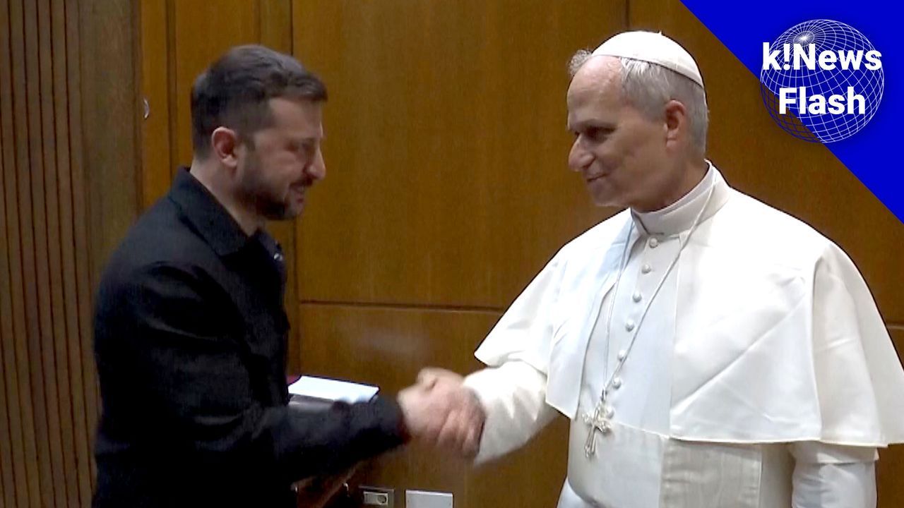 k!News-Schlagzeilen: Selenskyj beim Papst, Hilfsgüter für Gaza, Schiff kracht in Brücke