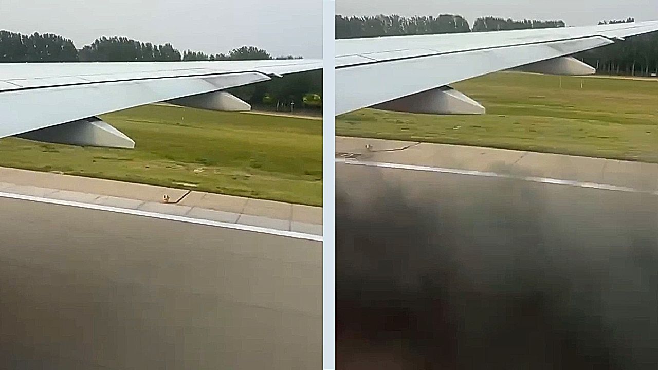 Video: Boeing-Triebwerk fängt Feuer: United-Airlines-Pilot bricht Start in Peking ab
