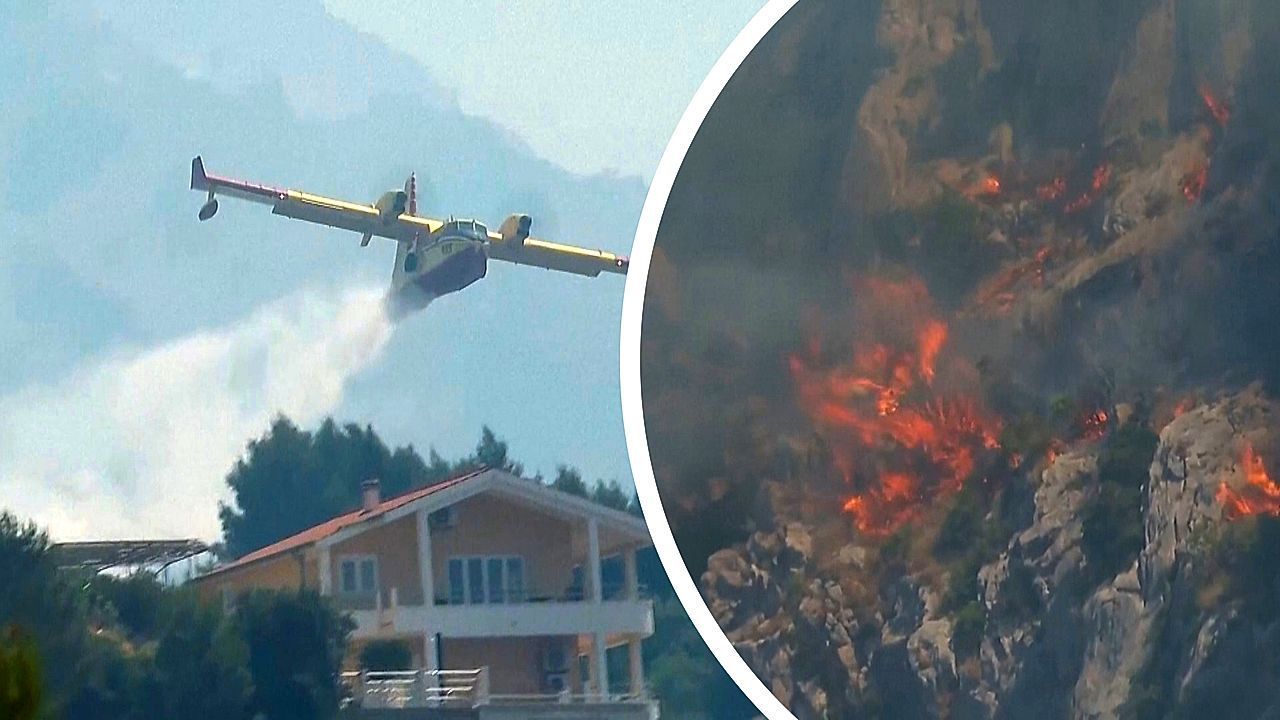 Suspected Arson: People Fleeing Forest Fire in Croatia
