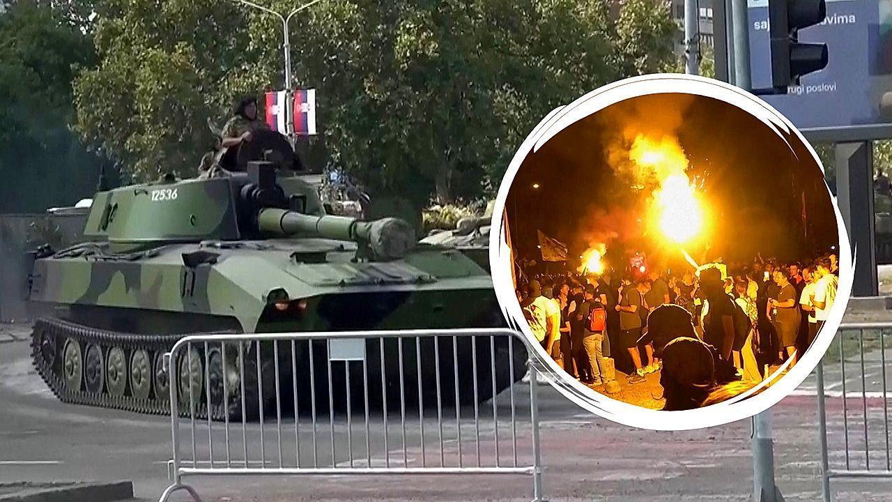 Video: Panzer rollen durch Serbien: Militärparade als Machtdemonstration gegen Proteste