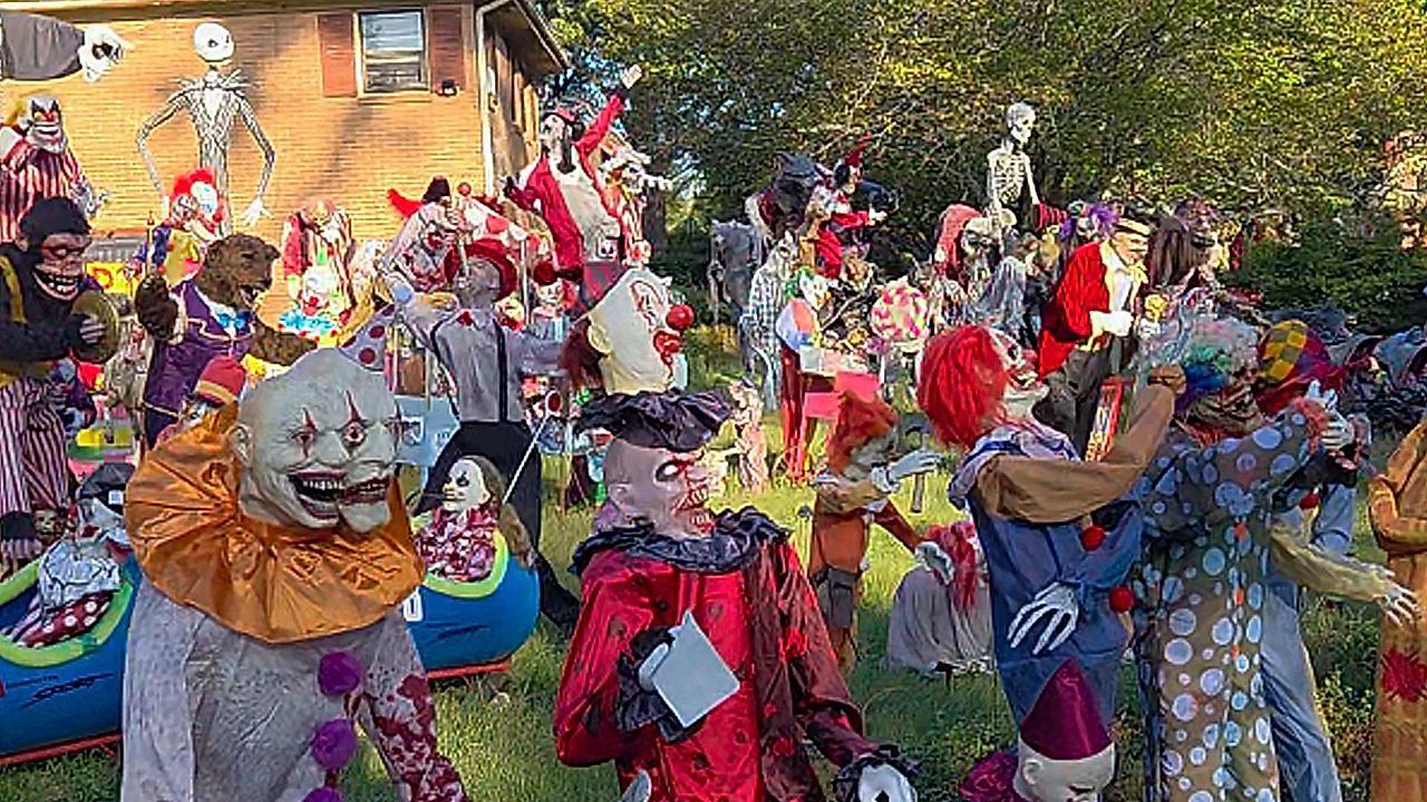 Dozens of scary statues line South Carolina yard for massive Halloween display