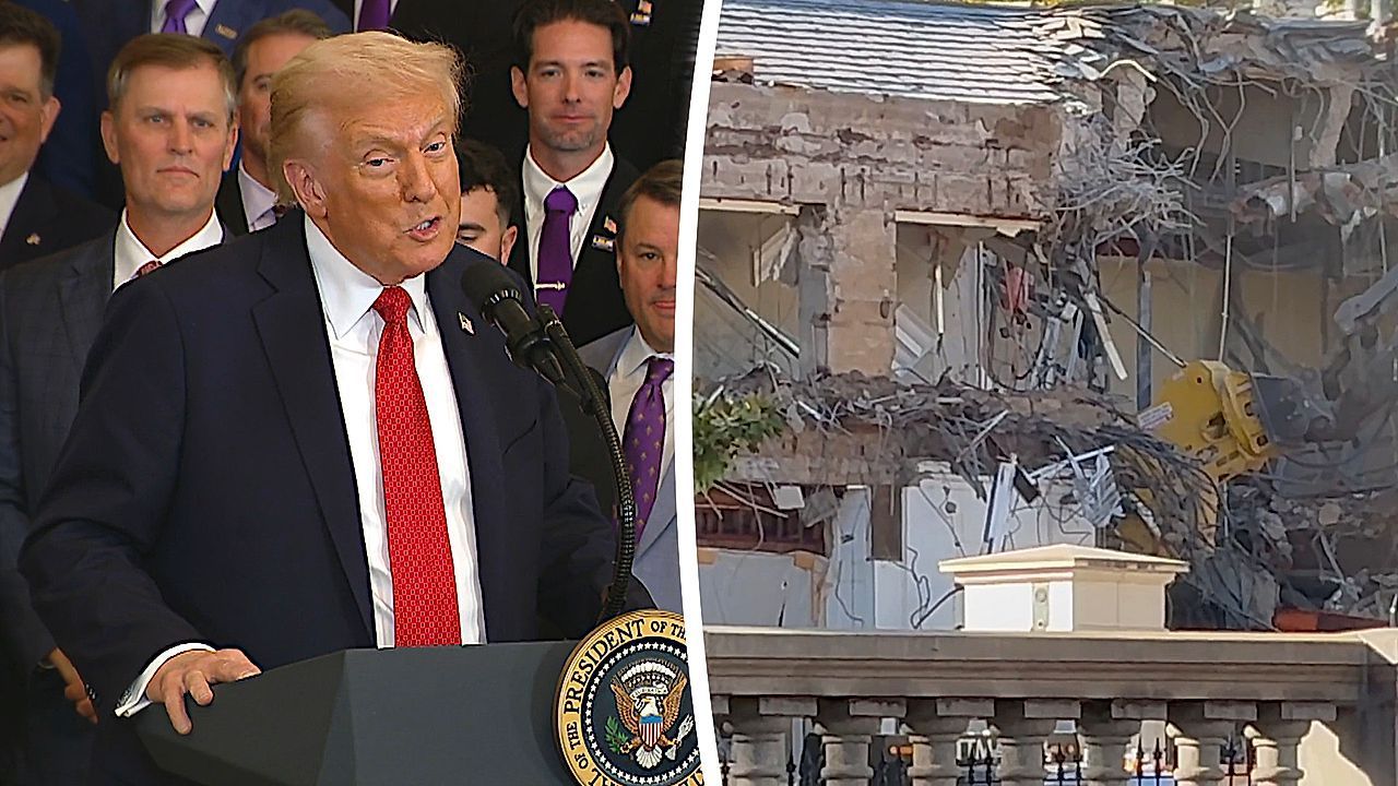 Trump begins demolishing White House East Wing for his new ballroom