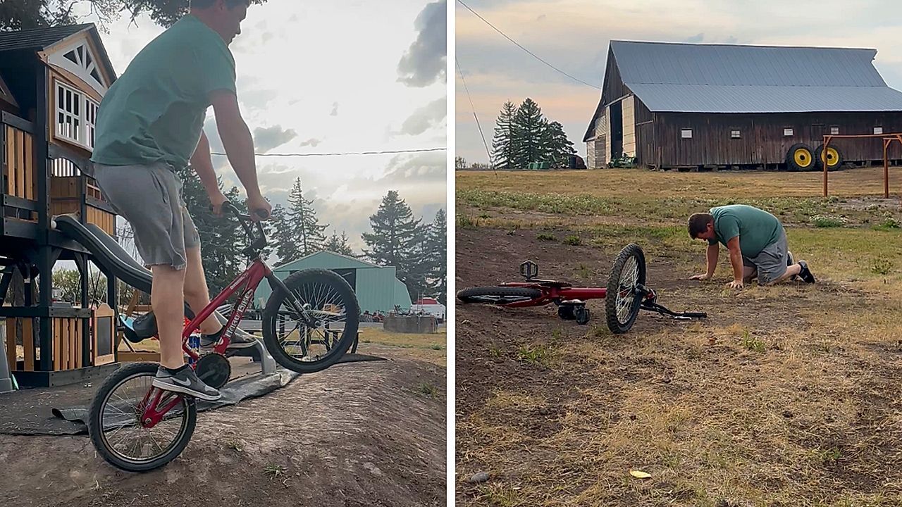 Video: Mann will vor Familie mit BMX-Stunt prahlen – und bereut es sofort