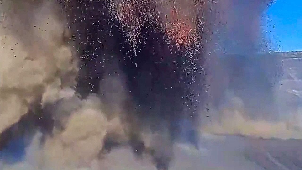 Video: Hawaii's Kilauea volcano spews lava fountain onto monitoring camera