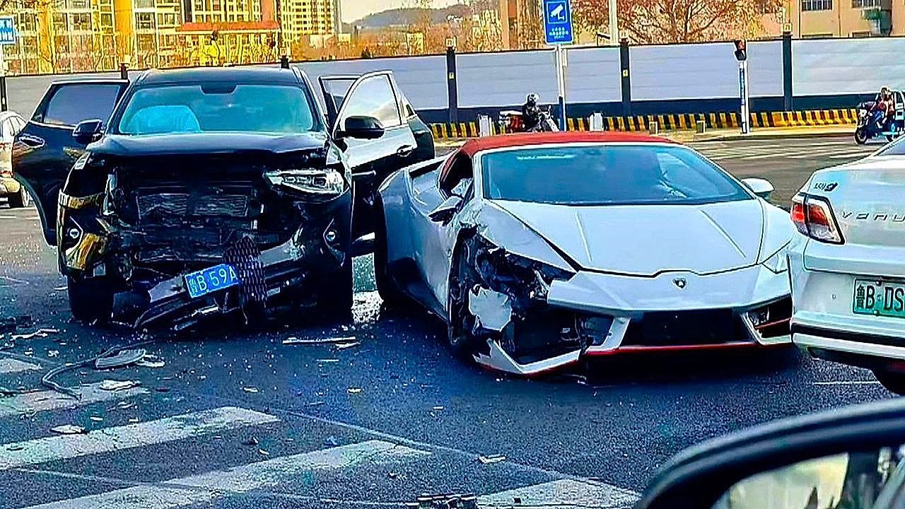 Video: Luxury supercar's turn gone wrong ends in catastrophic collision