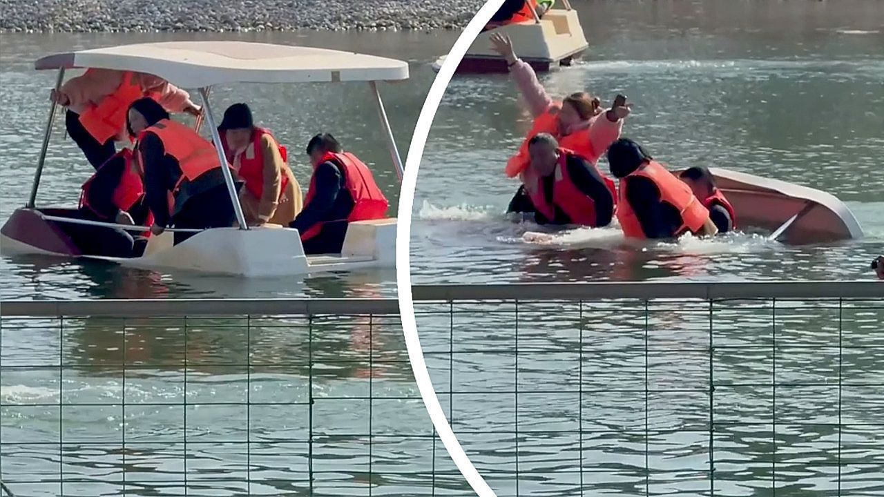 Video: Überladen: Tretboot mit Touristen sinkt mitten auf See