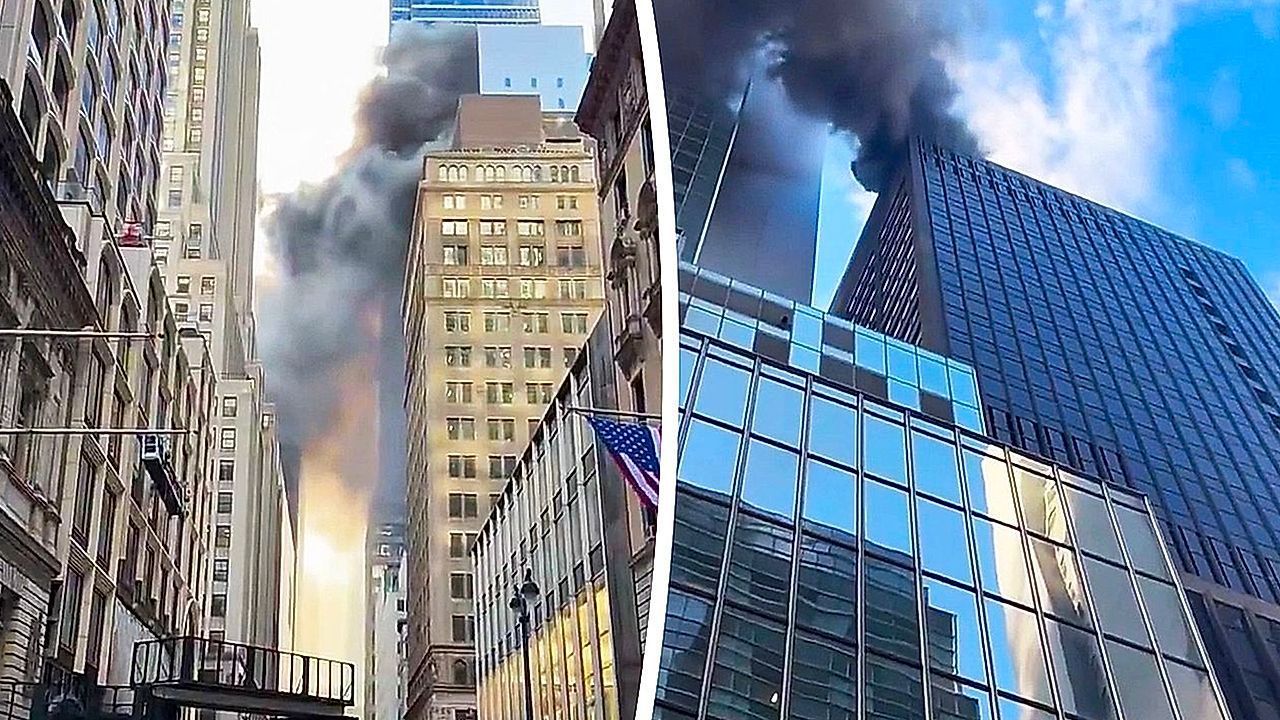Video: Feuer beim St. Patrick's Day in New York: Großbrand auf Hochhausdach