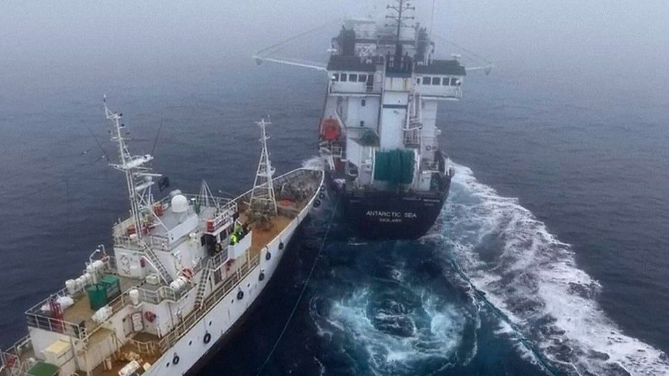 Kollision auf Hoher See: Aktivistenboot rammt Krillfang-Schiff
