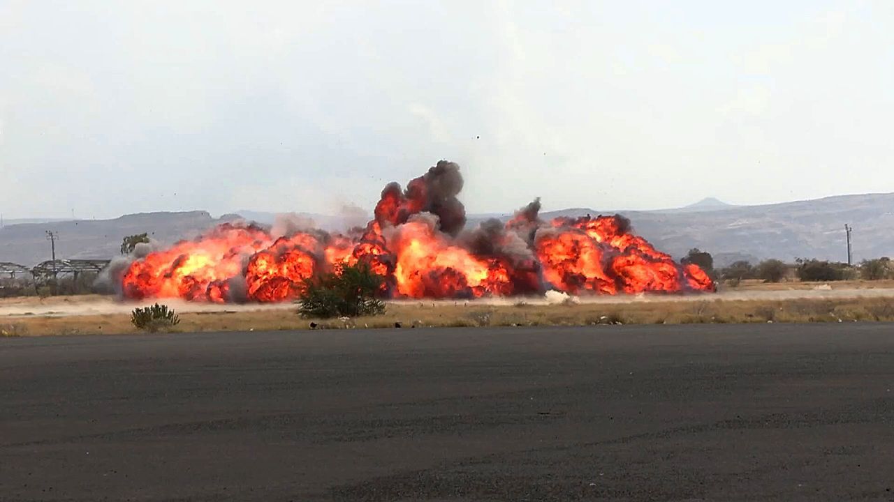 Yemen government shells Houthi-held airport in Sanaa in worst escalation in years