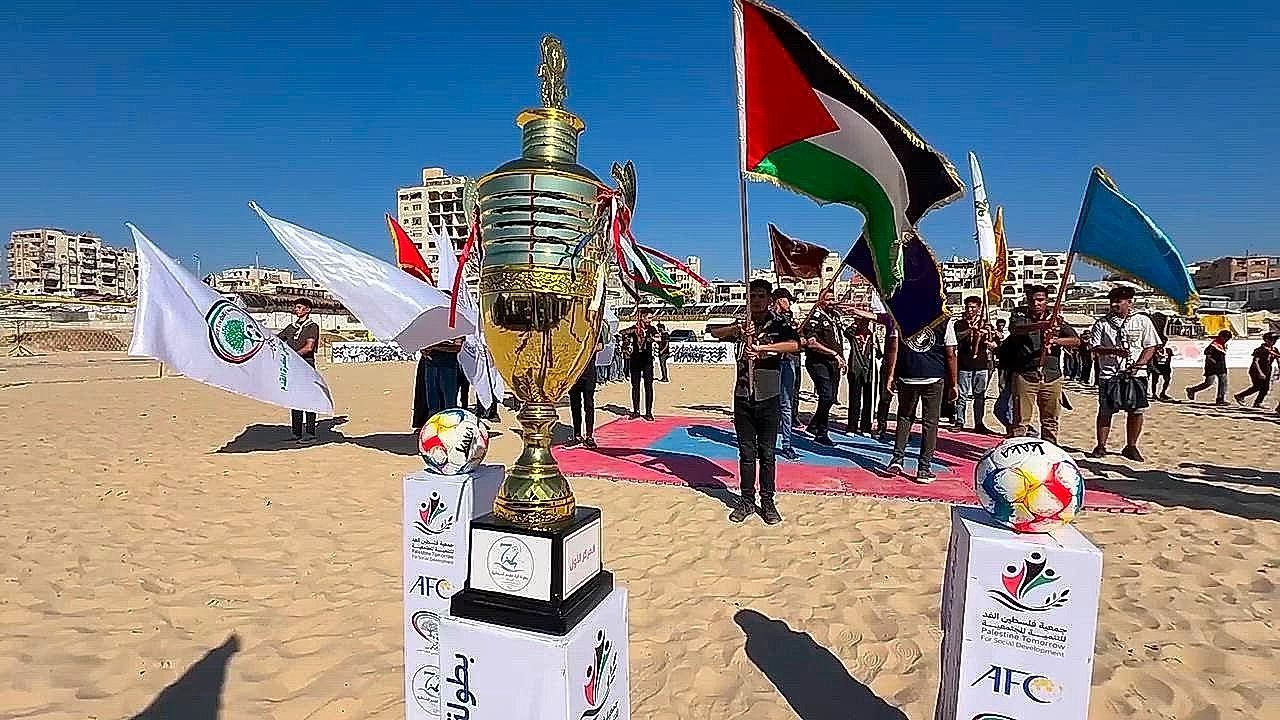 Video: Beach soccer returns to Gaza for first time in three years as players find hope amid the ruins