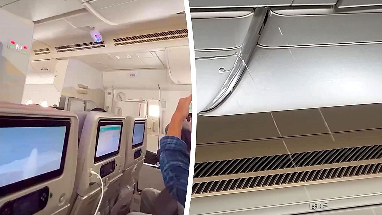 Video: Dusche über den Wolken: Wasser tropft bei Emirates-Flug von der Kabinendecke