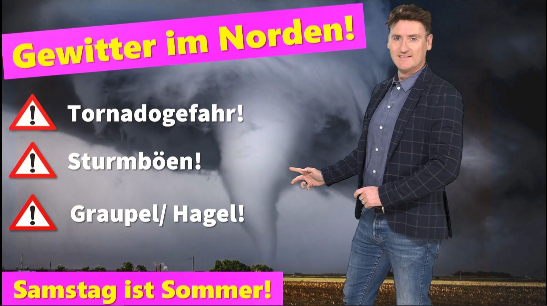 ATTENTION: Acute tornado warning! Threat of heavy thunderstorms in the north, then summer weather in Germany from tomorrow!