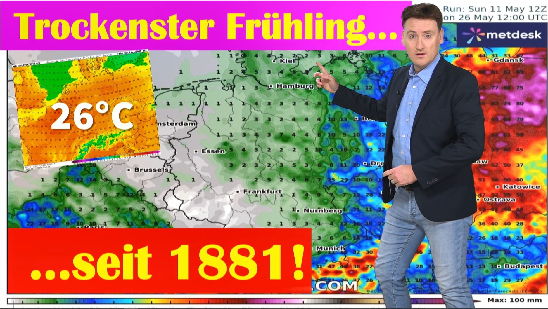 Video: Diplom-Meteorologe verkündet offiziell: Das ist der trockenste Frühjahr seit 1881 - seit Beginn der Wettermessungen!