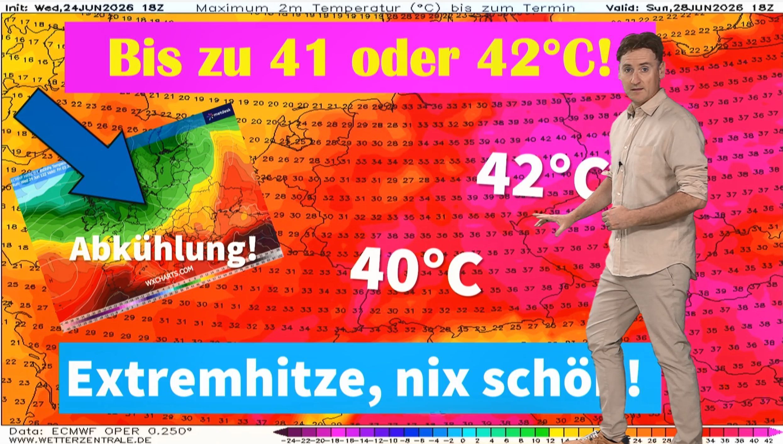 Video: Jahrhunderthitze in Deutschland - Saharaluft heizt Deutschland auf über 40 Grad auf!