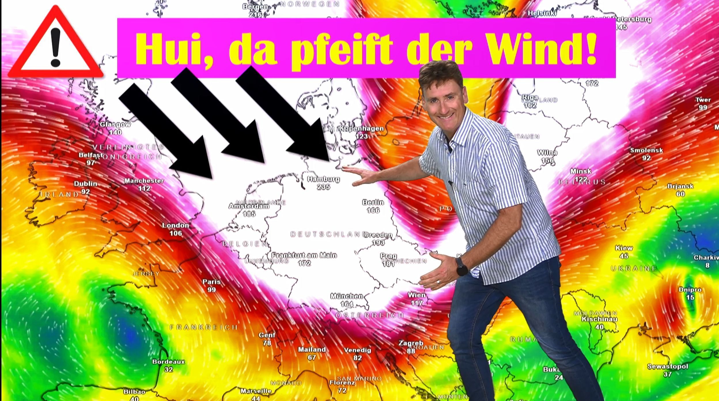 Video: 🚨 Jetstream-Wahnsinn! 235 km/h über Hamburg – jetzt kippt das Wetter total! 🌪️😱