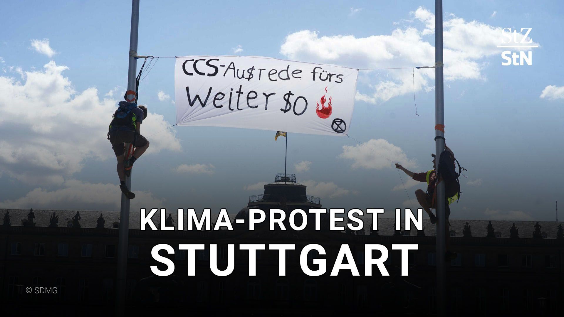 Video: Klimaprotest auf dem Stuttgart Schlossplatz